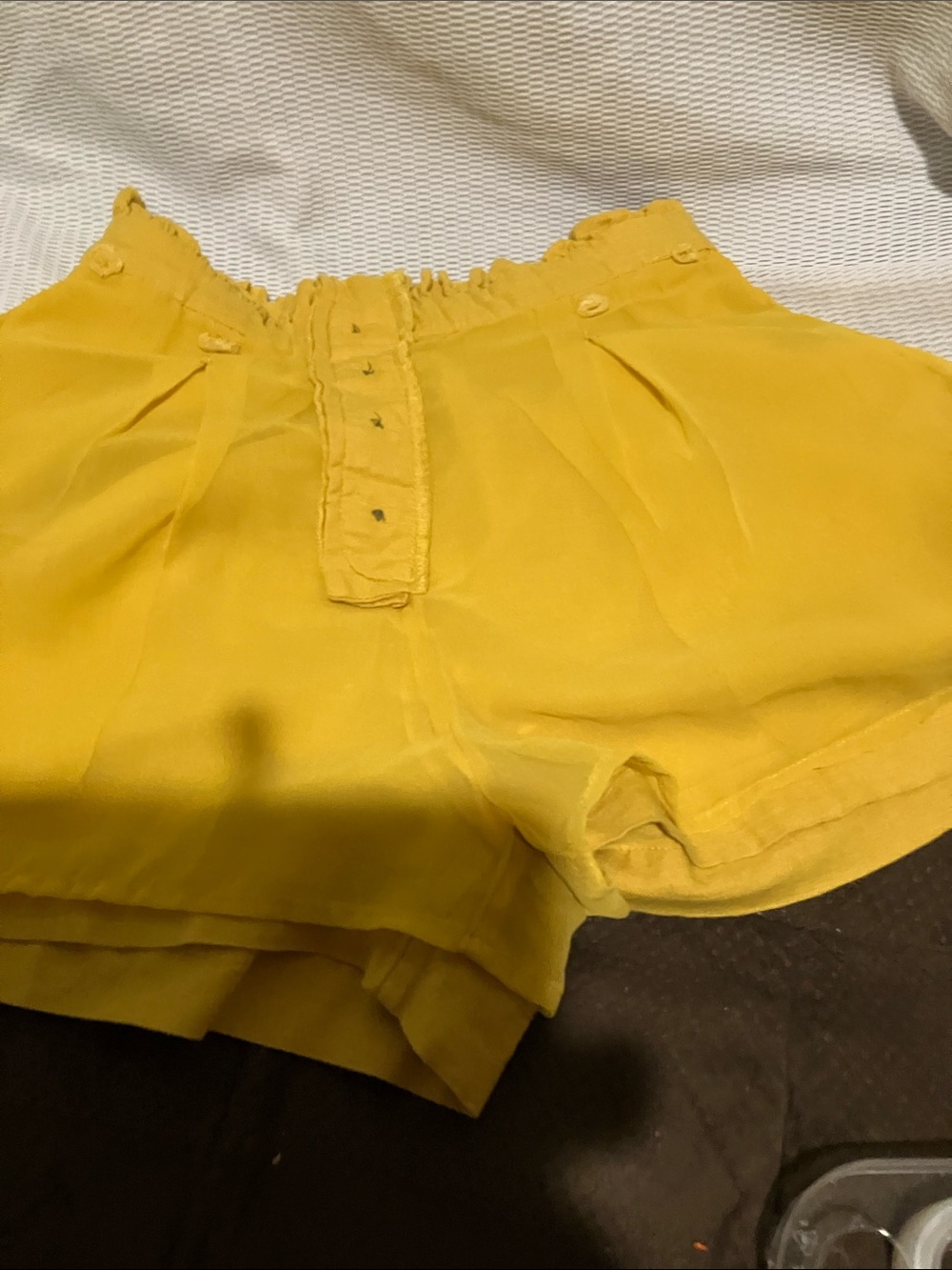 American Eagle Outfitters Yellow Paperbag Waist Tie-Front Shorts - Picture 13 of 13